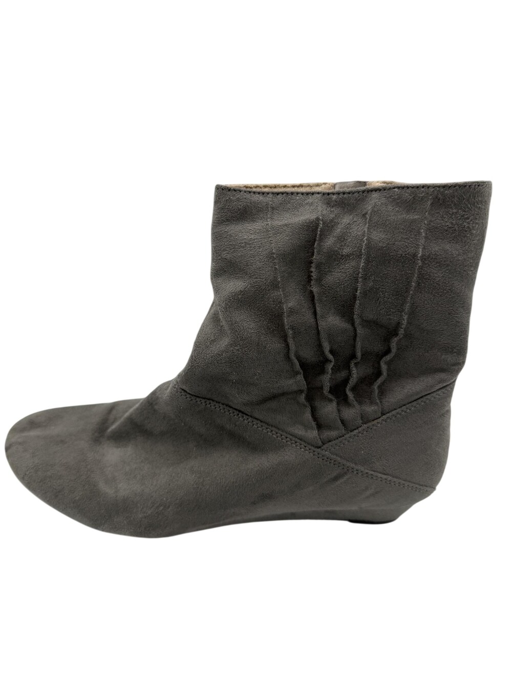 Coconuts Sully Boots Womens Size 7.5 Gray Microfiber Wedge Ankle Zip Booties